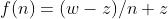 f(n)=(w-z)/n+z