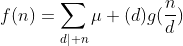 f(n)=\sum_{d\mid n}\mu (d)g(\frac{n}{d})