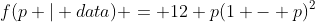 f(p | data) = 12 p(1 - p)^2