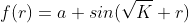 f(r)=a sin(\sqrt{K} r)