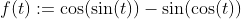 f(t):=\cos(\sin(t))-\sin(\cos(t))