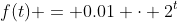 f(t) = 0.01 \cdot 2^t