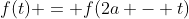 f(t) = f(2a - t)