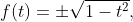 f(t)=\pm\sqrt{1-t^2},