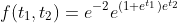 f(t_1,t_2)=e^{-2}e^{(1+e^{t_1})e^{t_2}}