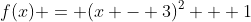 f(x) = (x - 3)^2 + 1