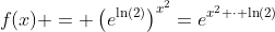 f(x) = \left(e^{\ln(2)}\right)^{x^2}=e^{x^2 \cdot \ln(2)}~\implies~f'(x)=2x\cdot \ln(2) \cdot 2^{x^2}