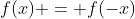 f(x) = f(-x)