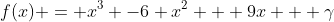f(x) = x^3 -6 x^2 + 9x + \gamma