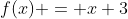 f(x) = x+3