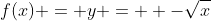 f(x) = y = +-\sqrt{x}