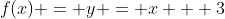 f(x) = y = x + 3