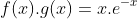 f(x).g(x)=x.e^{-x}