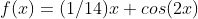 f(x)=(1/14)x cos(2x)
