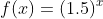 f(x)=(1.5)^x