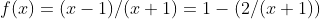 f(x)=(x-1)/(x+1)=1-(2/(x+1))