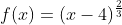 f(x)=(x-4)^{\frac{2}{3}}