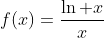 f(x)=\frac{\ln x}{x}