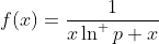 f(x)=\frac{1}{x\ln^ p x}