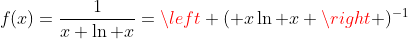 f(x)=\frac{1}{x \ln x}=\left ( x\ln x \right )^{-1}