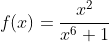 f(x)=\frac{x^2}{x^6+1}