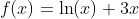f(x)=\ln(x)+3x