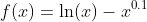 f(x)=\ln(x)-x^{0.1}