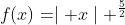 f(x)=\mid x\mid ^\frac{5}{2}