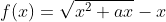 f(x)=\sqrt{x^2+ax}-x