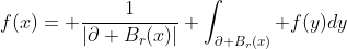 f(x)= \frac{1}{|\partial B_r(x)|} \int_{\partial B_r(x)} f(y)dy