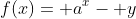 f(x)= a^x- y