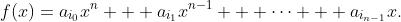 f(x)=a_{i_0}x^n + a_{i_1}x^{n-1} + \cdots + a_{i_{n-1}}x.