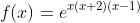 f(x)=e^{x(x+2)(x-1)}