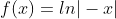 f(x)=ln|-x|