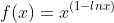 f(x)=x^{(1-lnx)}