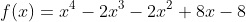 f(x)=x^4-2x^3-2x^2+8x-8