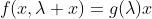 f(x,\lambda x)=g(\lambda)x