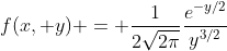 f(x, y) = \frac{1}{2\sqrt{2\pi}}\frac{e^{-y/2}}{y^{3/2}}