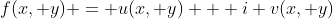 f(x, y) = u(x, y) + i v(x, y)