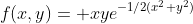 f(x,y)= xye^{-1/2(x^2+y^2)}
