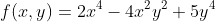 f(x,y)=2x^4-4x^2y^2+5y^4