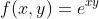 f(x,y)=e^{xy}