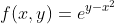f(x,y)=e^{y-x^2}