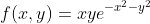 f(x,y)=xye^{-x^2-y^2}