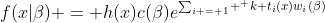 f(x|\beta) = h(x)c(\beta)e^{\sum_{i = 1} ^ k t_i(x)w_i(\beta)}