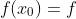 f(x_0)=f;~f\neq c