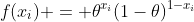 f(x_i) = \theta^{x_i}(1-\theta)^{1-x_i}