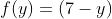f(y)=(7-y)