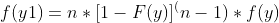 f(y1)=n*[1-F(y)]^(n-1)*f(y)