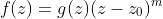 f(z)=g(z)(z-z_0)^m